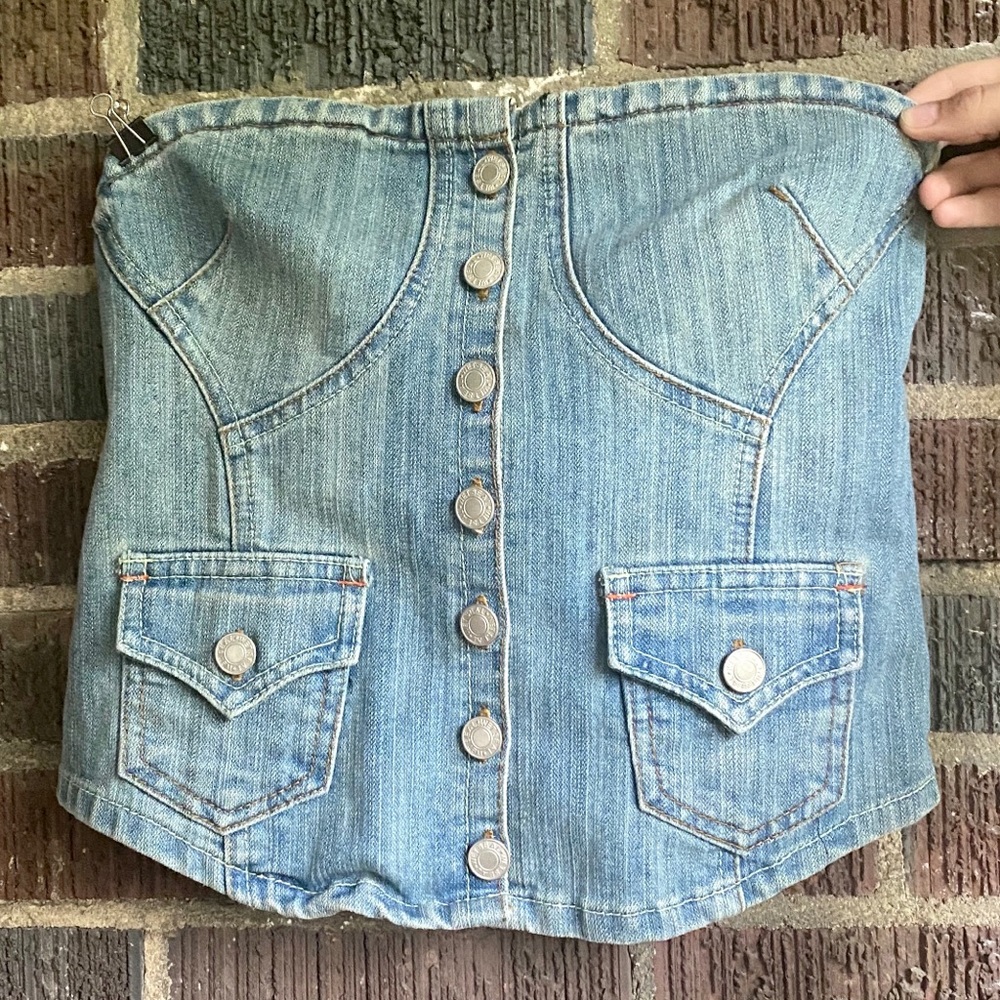 Y2K denim tube top